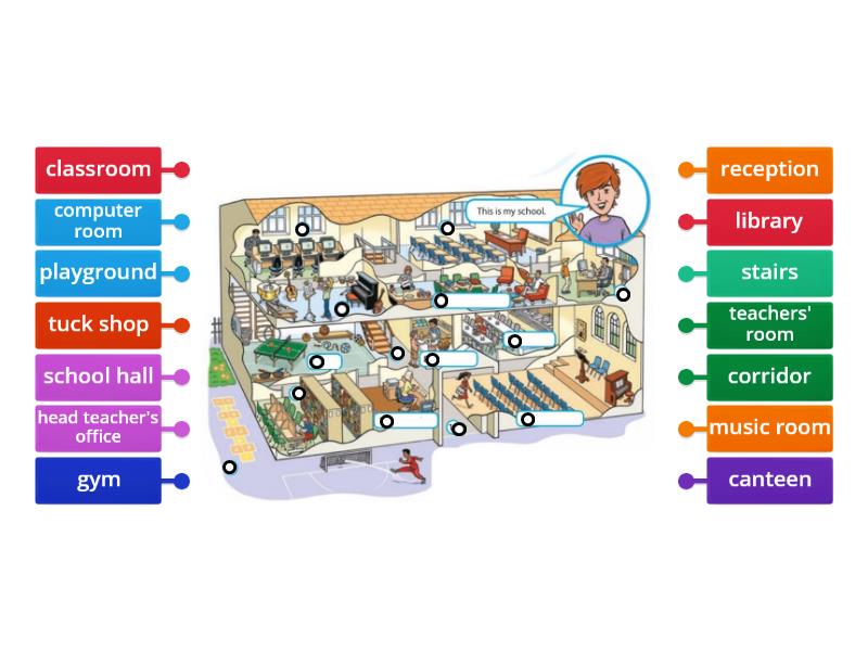 Steps plus 5 My school - Rysunek z opisami Steps Plus Class 5 Unit 3