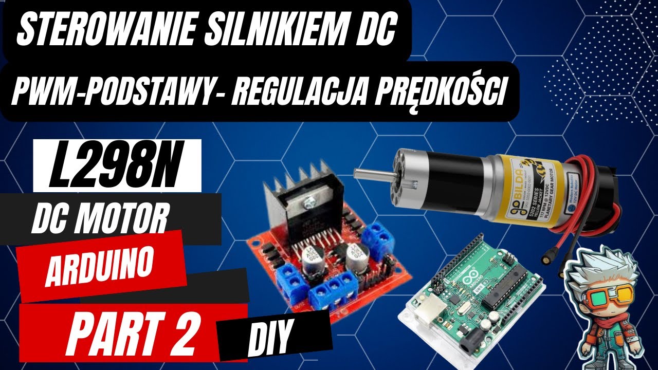Sterowanie Silnikiem DC - regulacja prędkości PWM Arduino i Moduł L298N Sterowanie Silnikiem Prądu Stałego Prawo Lewo