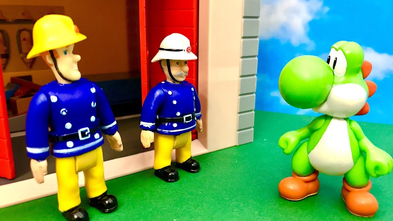 🚒 Strażak Sam i Yoshi 😀 Przyjaciel Mario odwiedza Sama 🚒 Bajka dla Bajki Mario Dla Dzieci Po Polsku