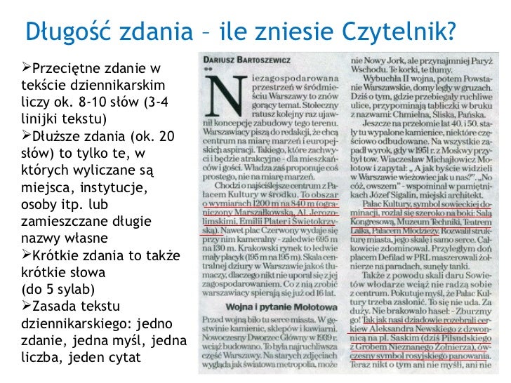 Struktura tekstu dziennikarskiego. Rodzaje leadów Zapoznaj Sie Z Fragmentem Artykulu Prasowego Z 1975