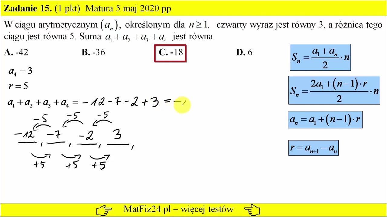 Suma ciągu geometrycznego - Matura podstawowa - Maj 2020 | Matfiz24.pl Suma Trzech Liczb Jest Rowna 75