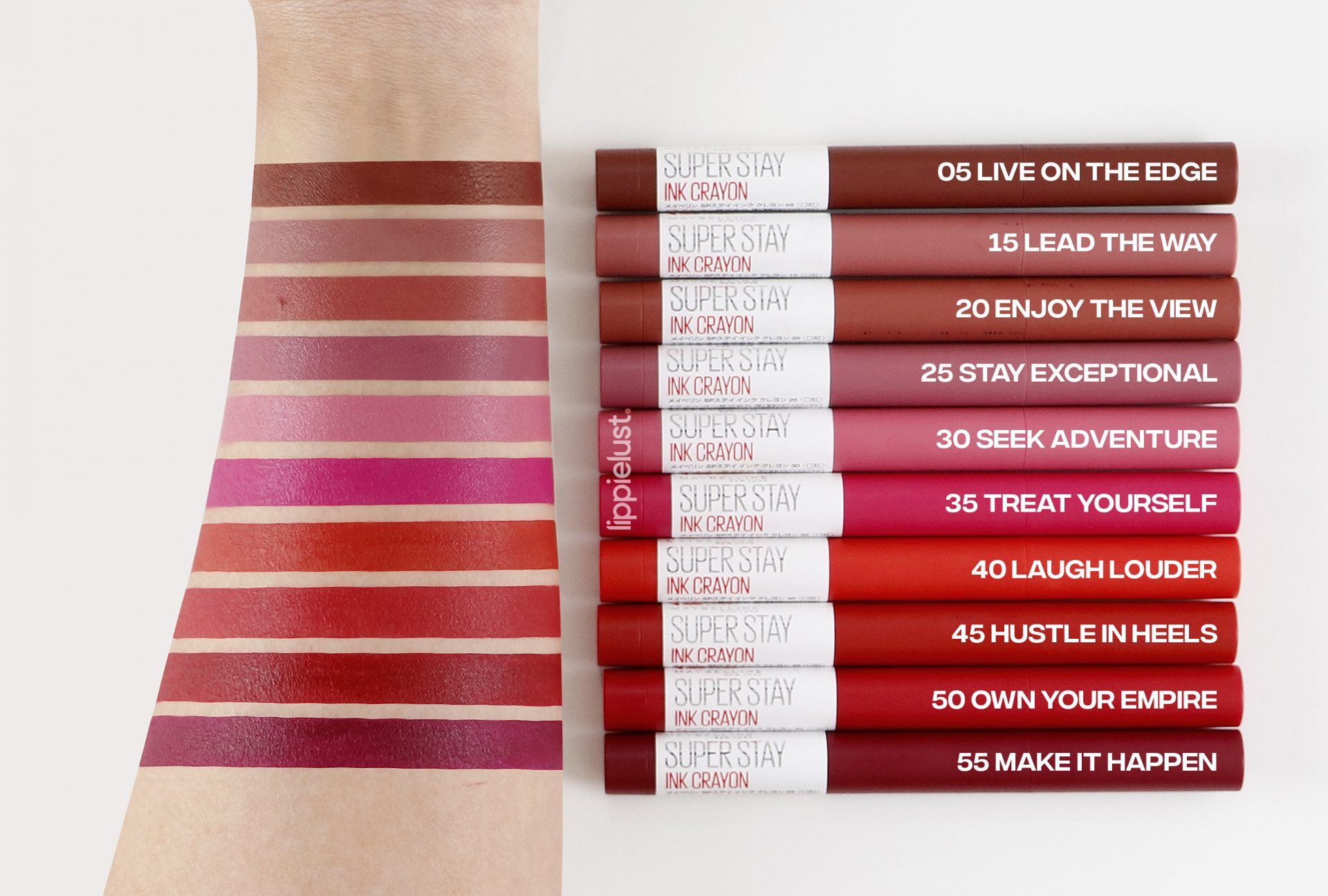 [Swatches & Review] Maybelline Super Stay Ink Crayon - LIPPIELUST Maybelline Superstay Ink Crayon Swatches