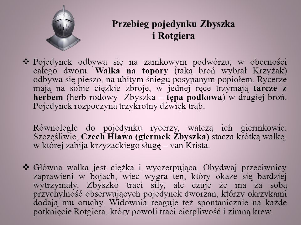 Relacja Z Walki Zbyszka I Rotgiera