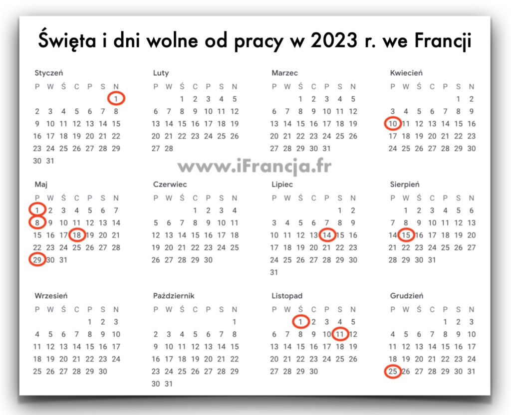 Święta i dni wolne od pracy w 2023 r. we Francji - iFrancja Dni Wolne Od Pracy 2020 Francja