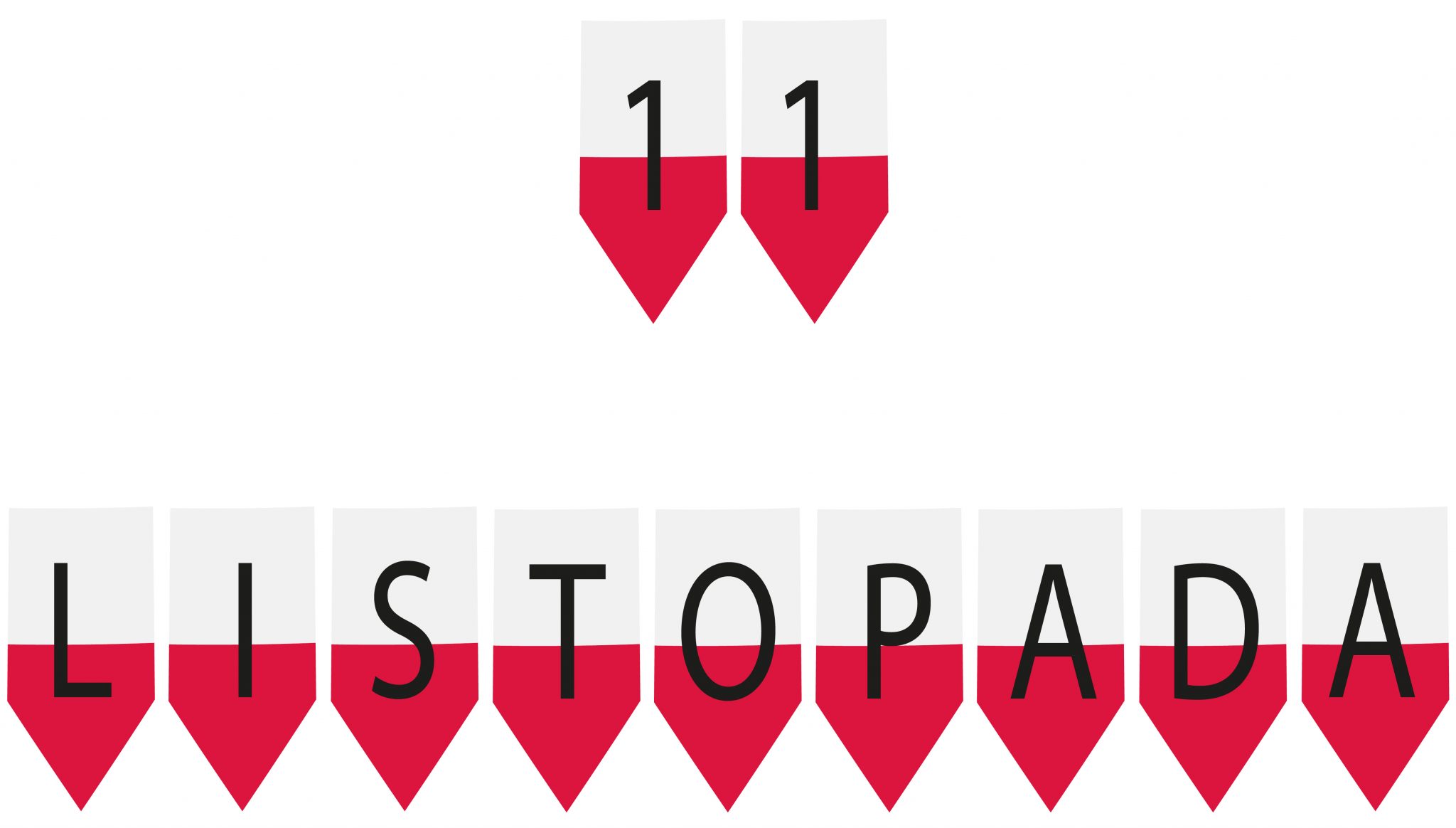 Święto Niepodległości - girlanda do druku 11 Listopada Grafika Do Druku