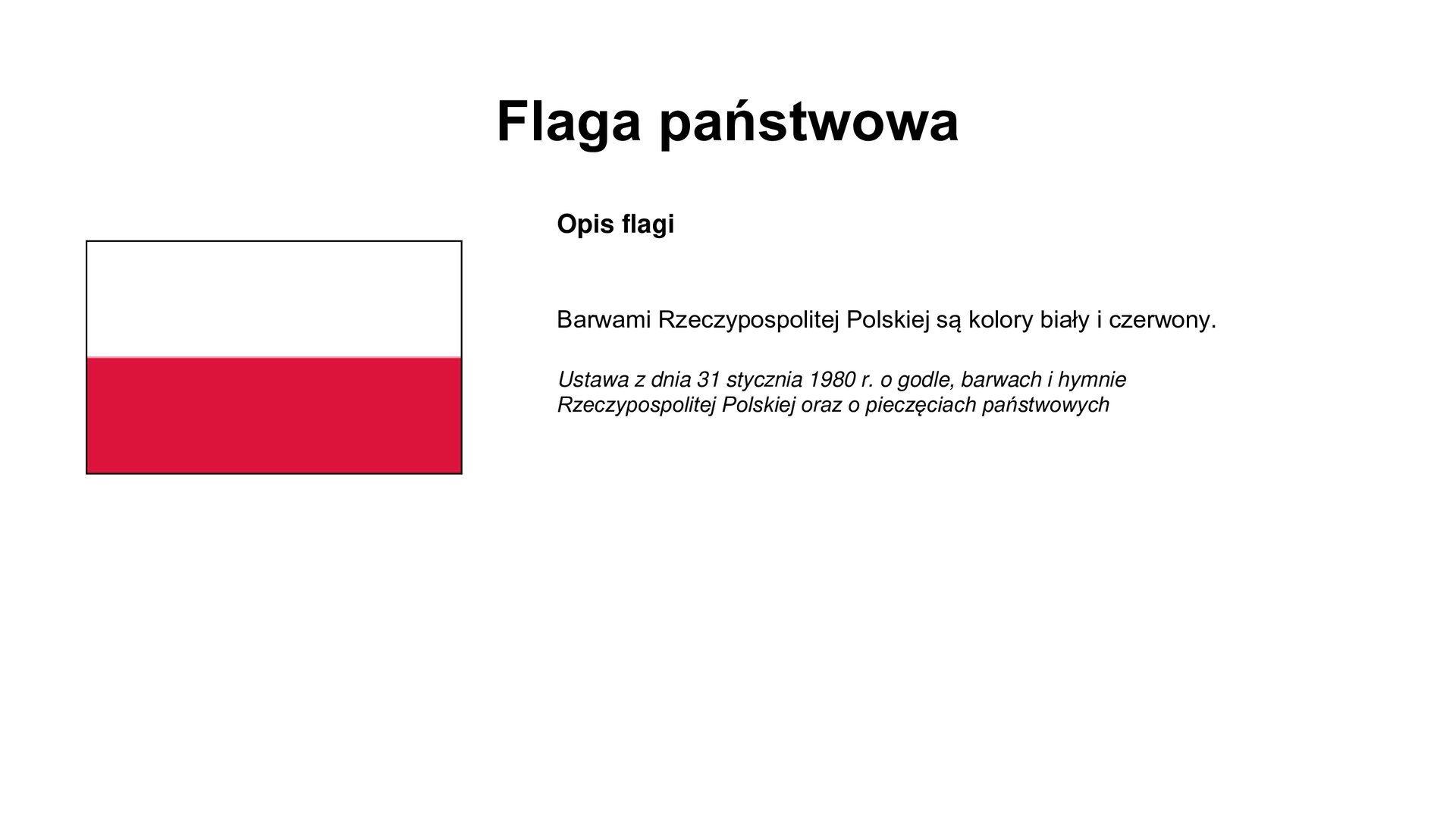 Opis Flagi Polskiej I Godla