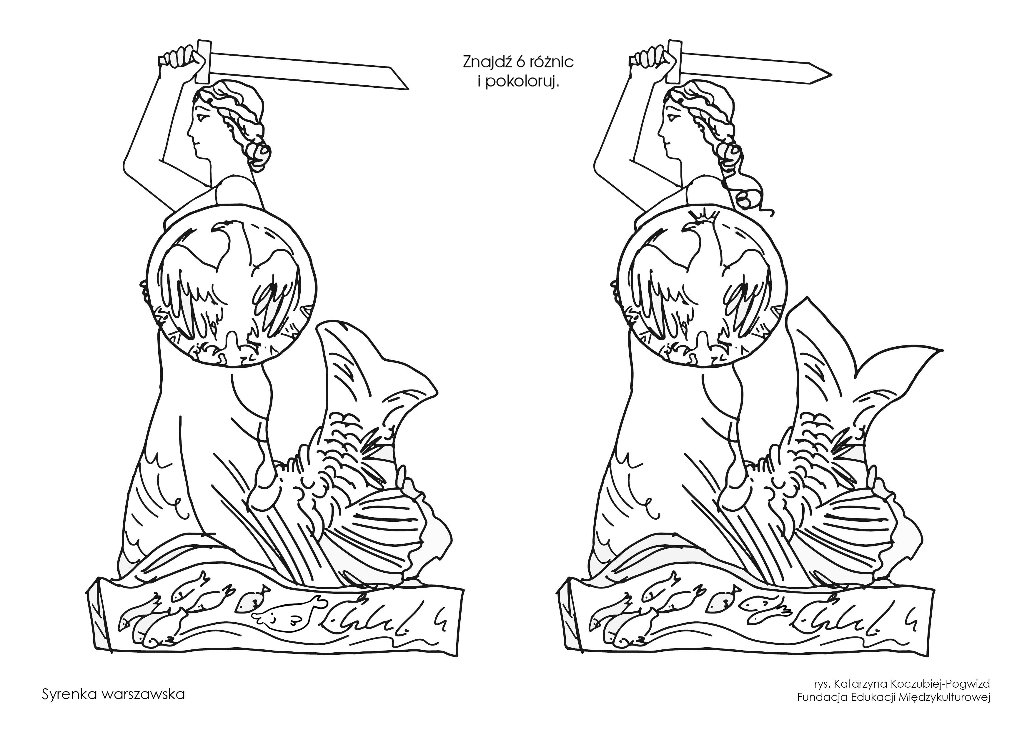 Syrenka Warszawska Godlo Sketch Coloring Page Syrenka Warszawska Rysunek Dla Dzieci