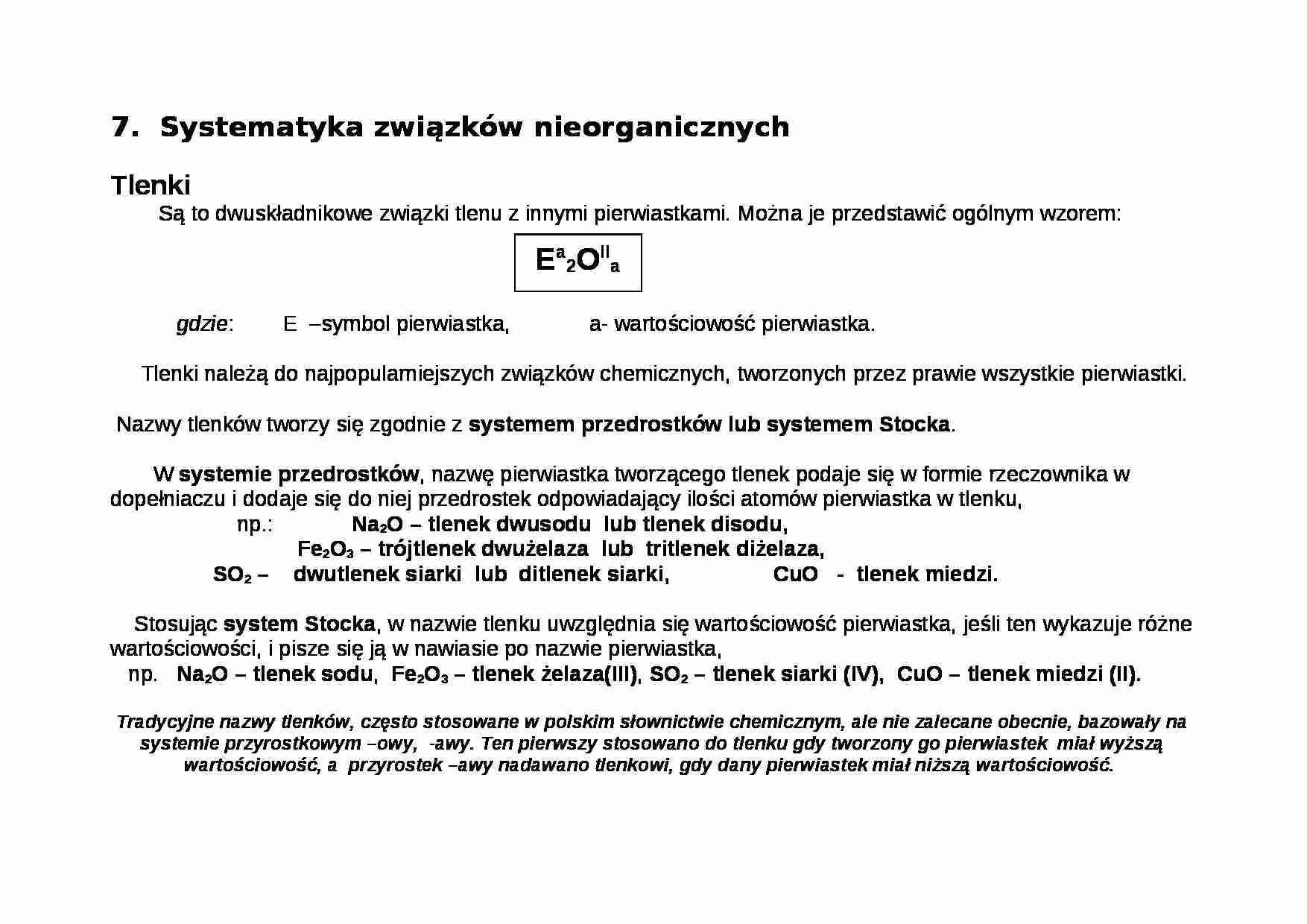 Systematyka związków nieorganicznych - Notatek.pl Systematyka Zwiazkow Nieorganicznych Sprawdzian