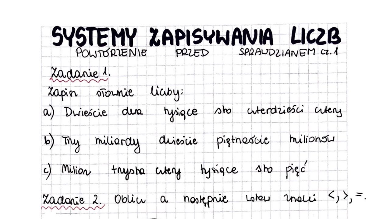 Systemy Zapisywania Liczb Klasa 4