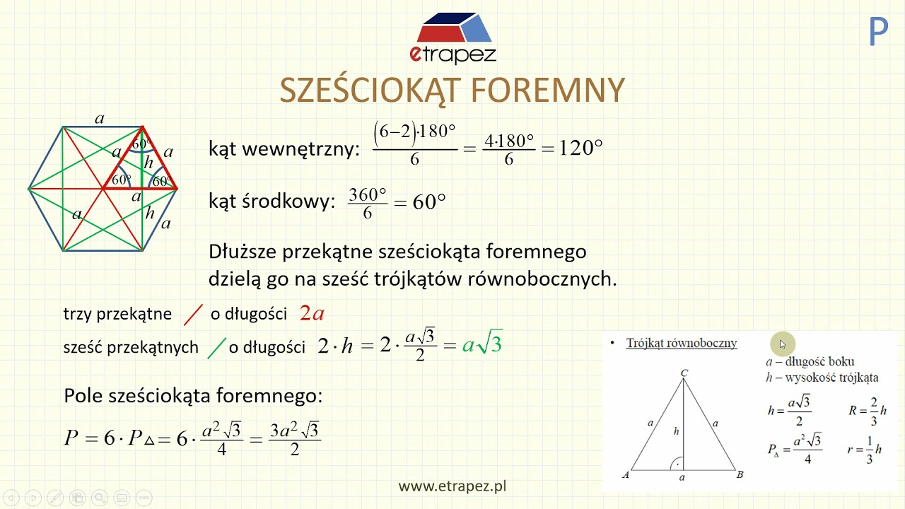 Wzory Na Przekątne Sześciokąta Foremnego
