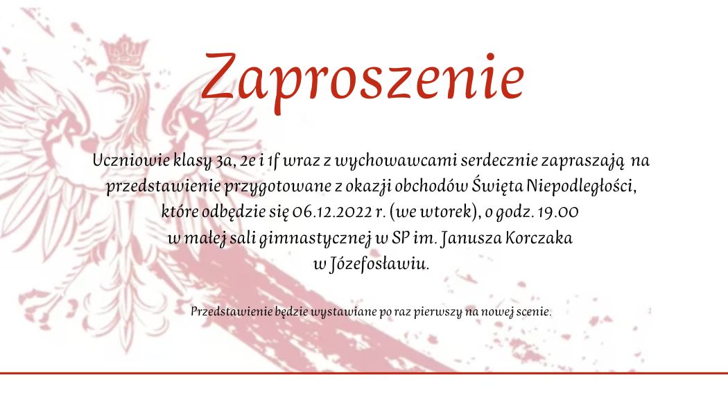 Szkoła Podstawowa im. Janusza Korczaka w Józefosławiu | ul. Kameralna Jak Napisać Zaproszenie Na Przedstawienie
