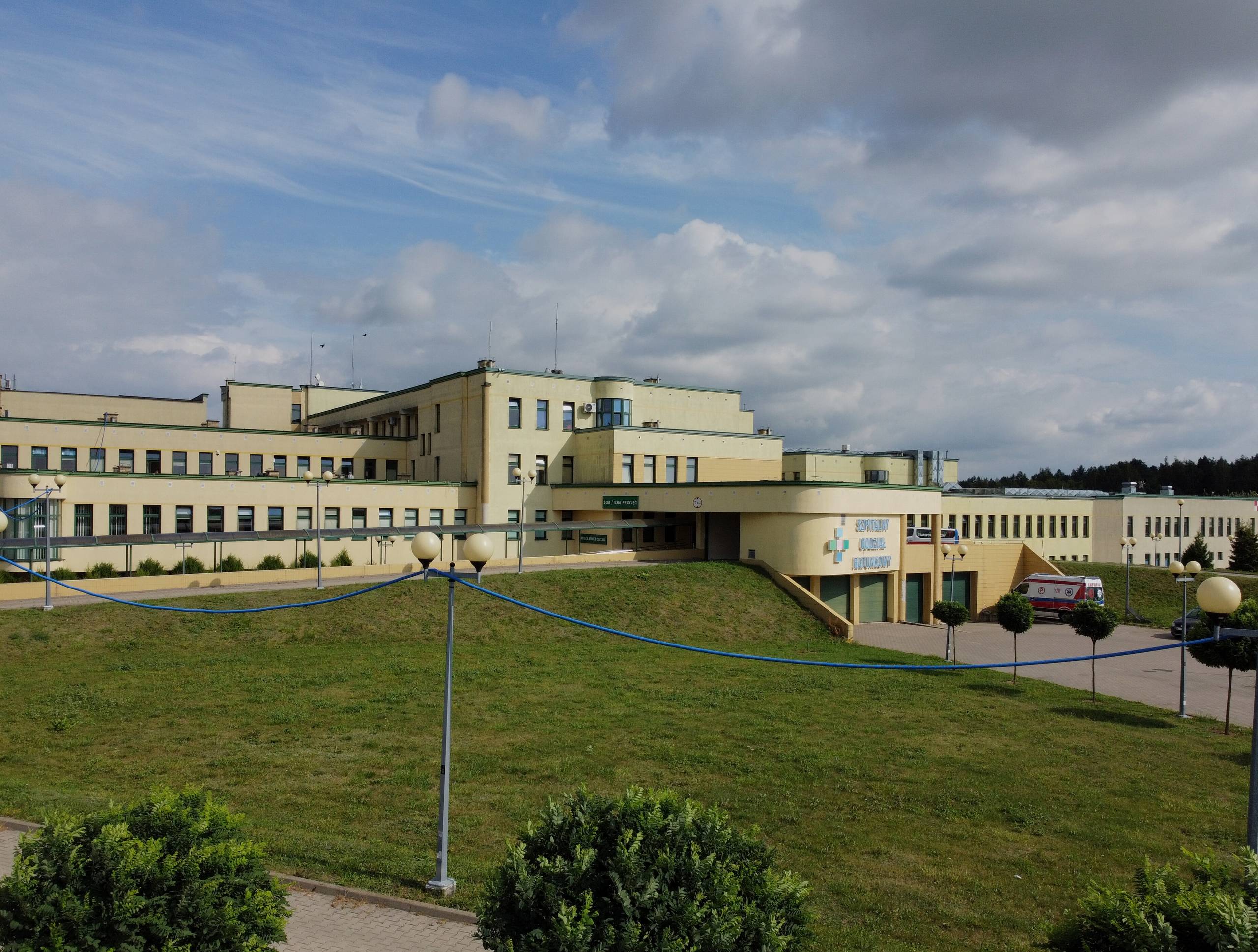 Szpital w Łęcznej zdjęcia z drona Zespl Szkl Grniczych W Lecznej