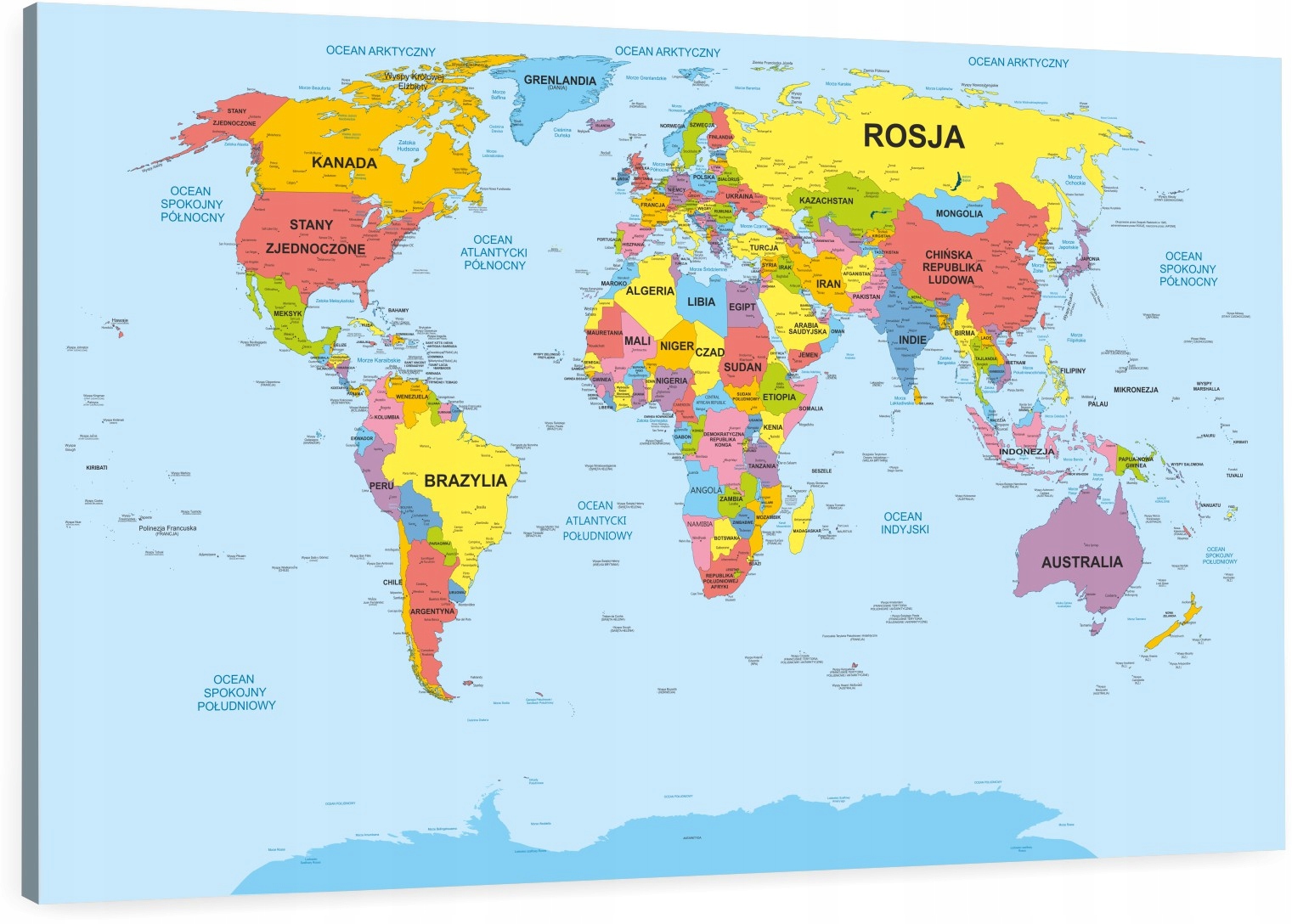 Tablica Korkowa ziemia kraje mapa świata 100x70cm - Allegro Panstwa Lezace Na 2 Kontynentach