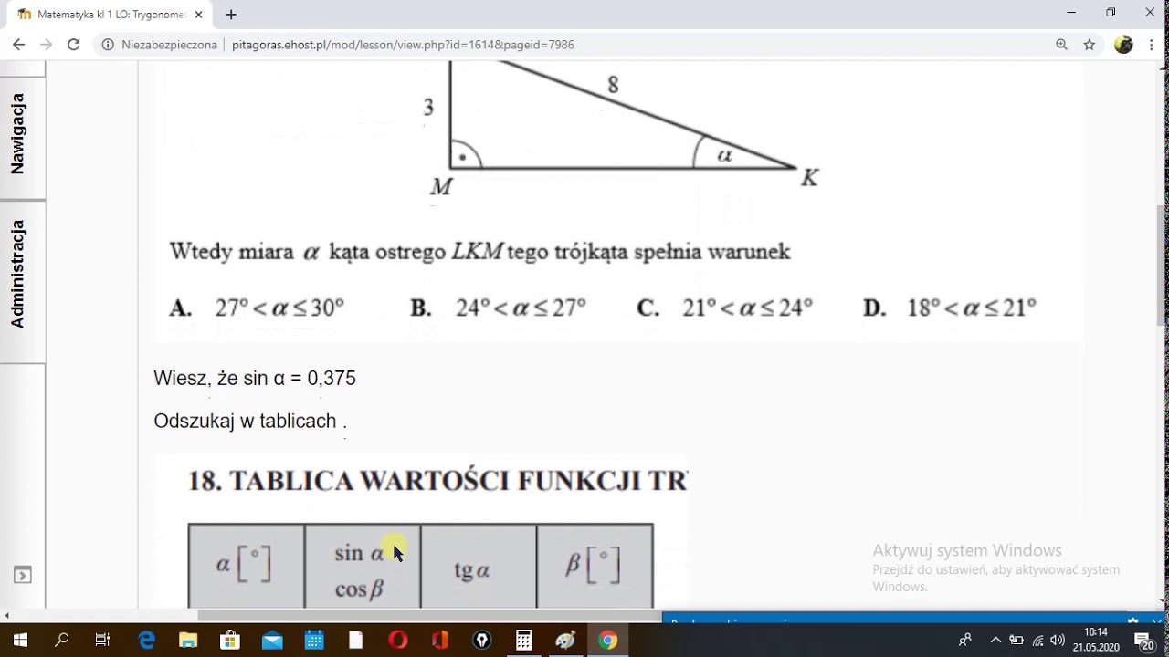 Tablica Wartości Funkcji Trygonometrycznych Pdf