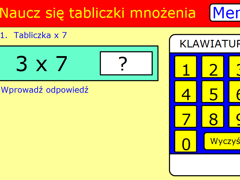 Tabliczka Mnozenia Gra Edukacyjna Online