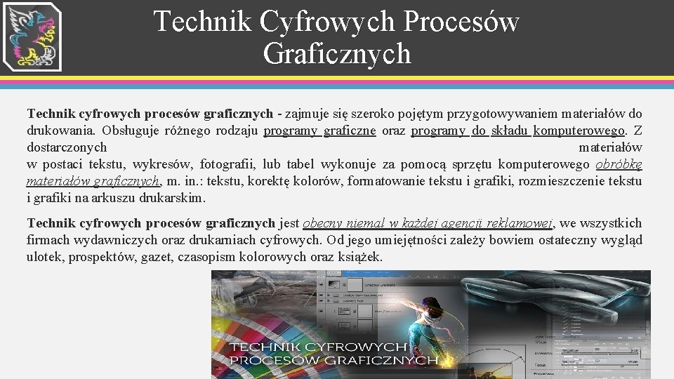 Technik Cyfrowych Procesw Graficznych Przykadowe prace graficzne Technik Technik Cyfrowych Procesów Graficznych Egzamin Teoretyczny