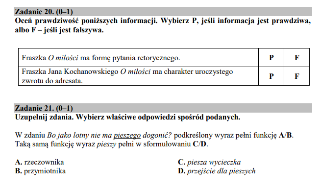 Fraszki I Treny Kochanowskiego Test