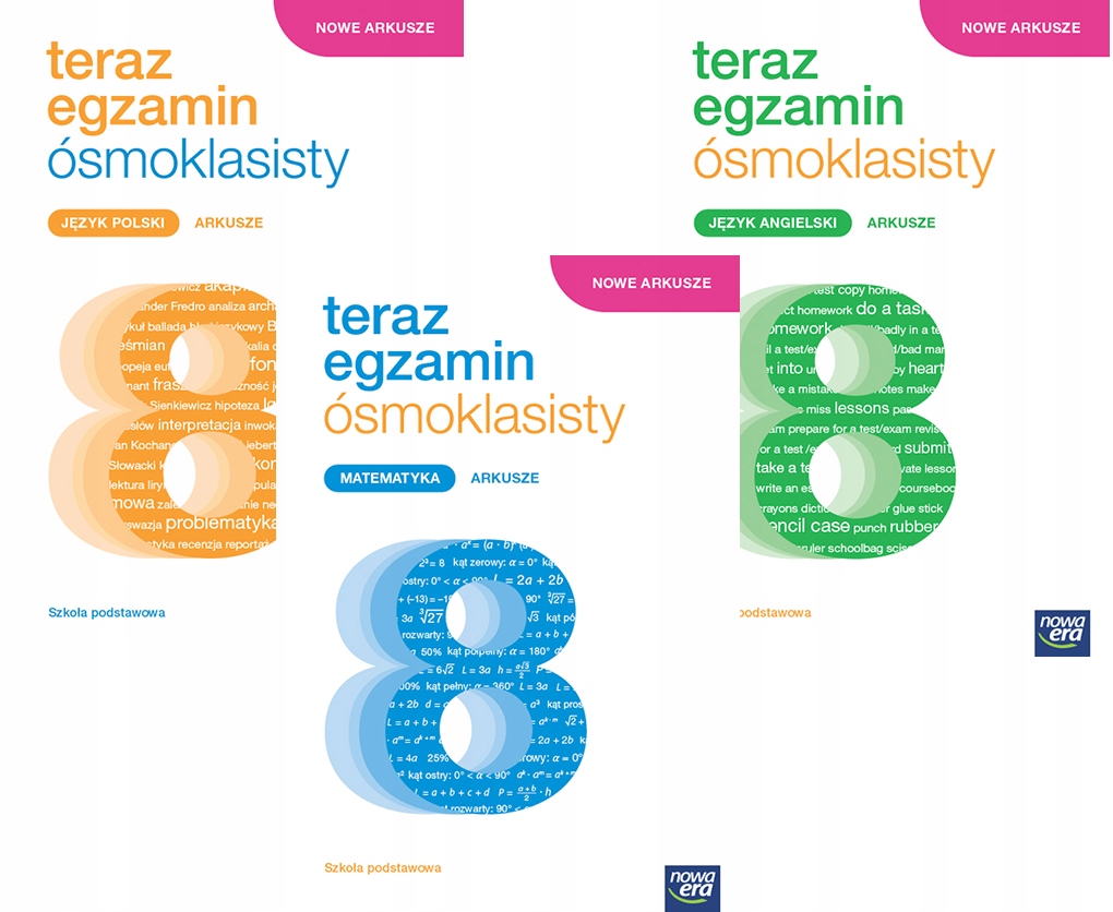 Teraz egzamin ósmoklasisty PAKIET Arkusze NOWA ERA (14129856980 Nowa Era Teraz Egzamin ósmoklasisty Arkusze Nagrania