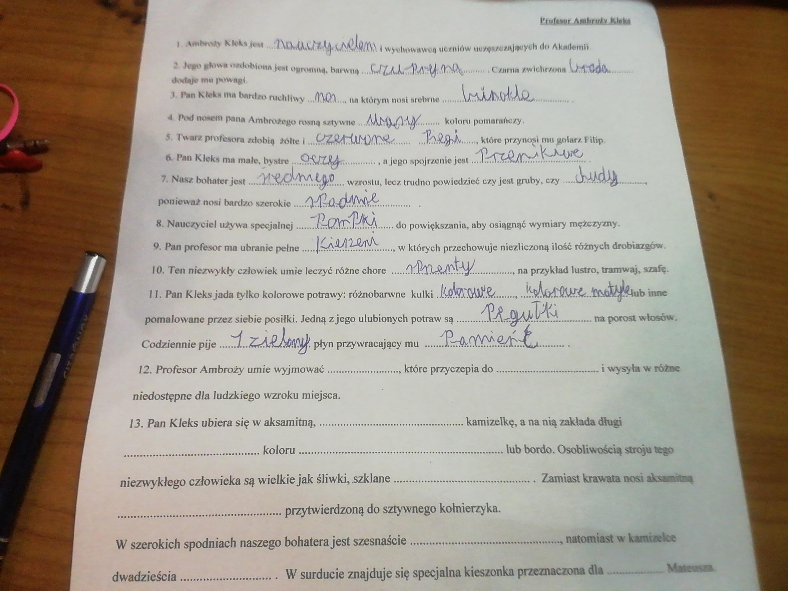 Test Akademia Pana Kleksa Klasa 4 - question Test Akademia Pana Kleksa Pdf