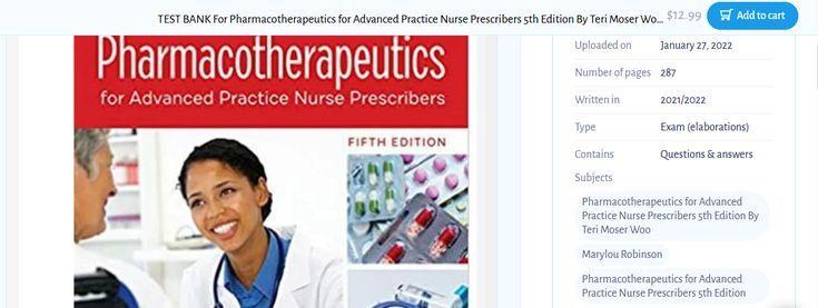 TEST BANK For Pharmacotherapeutics for Advanced Practice Nurse Pharmacotherapeutics For Advanced Practice Test Bank