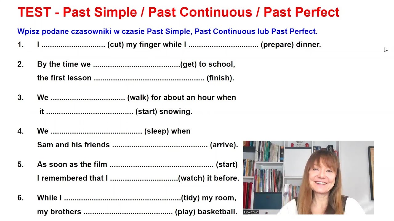 TEST - Czasy Past Simple, Past Continuous, Past Perfect - YouTube Past Simple Past Continuous Zadania