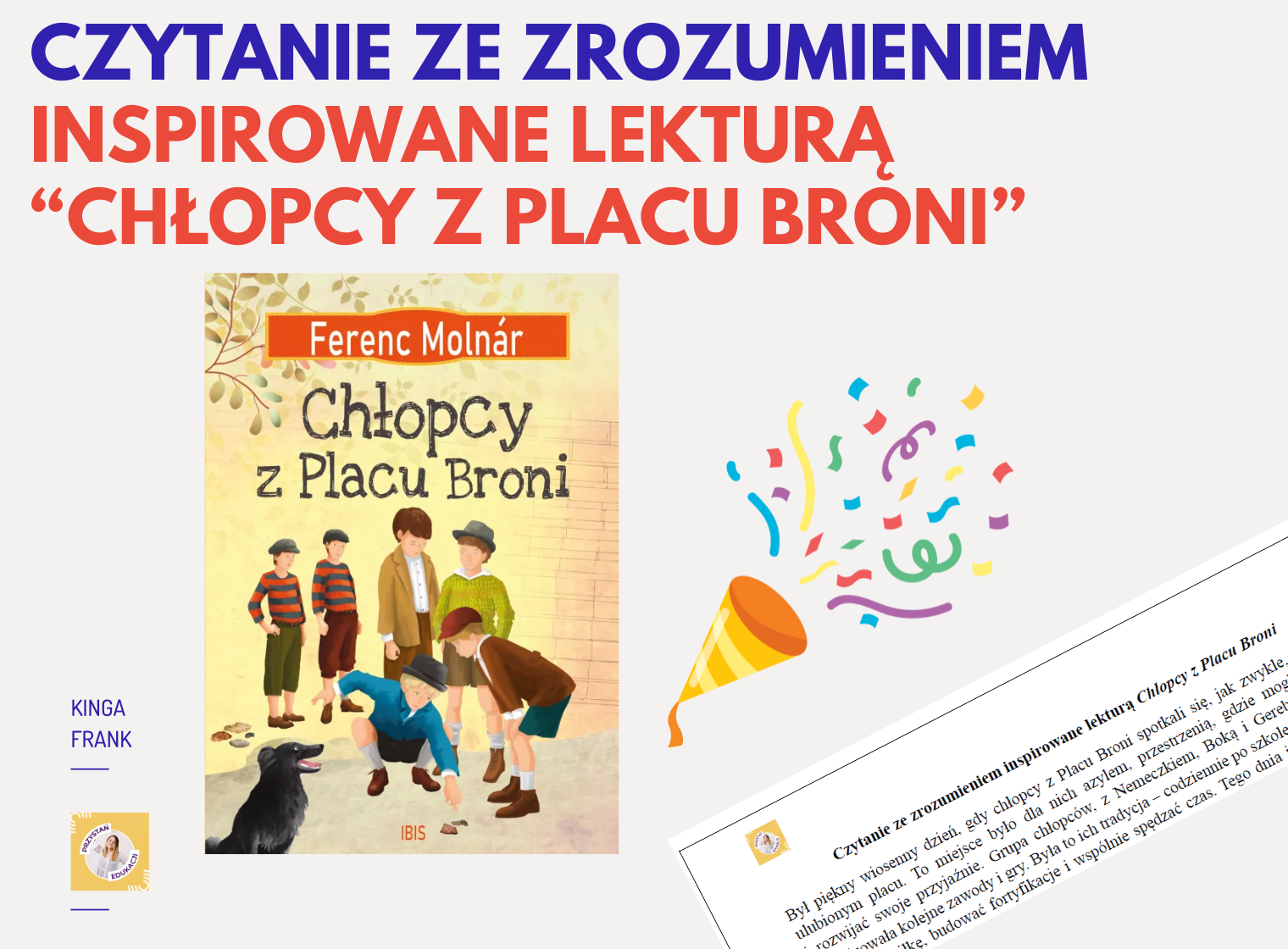 📚 Test czytania ze zrozumieniem inspirowany lekturą "Chłopcy z Placu Chlopcy Z Placu Broni Test