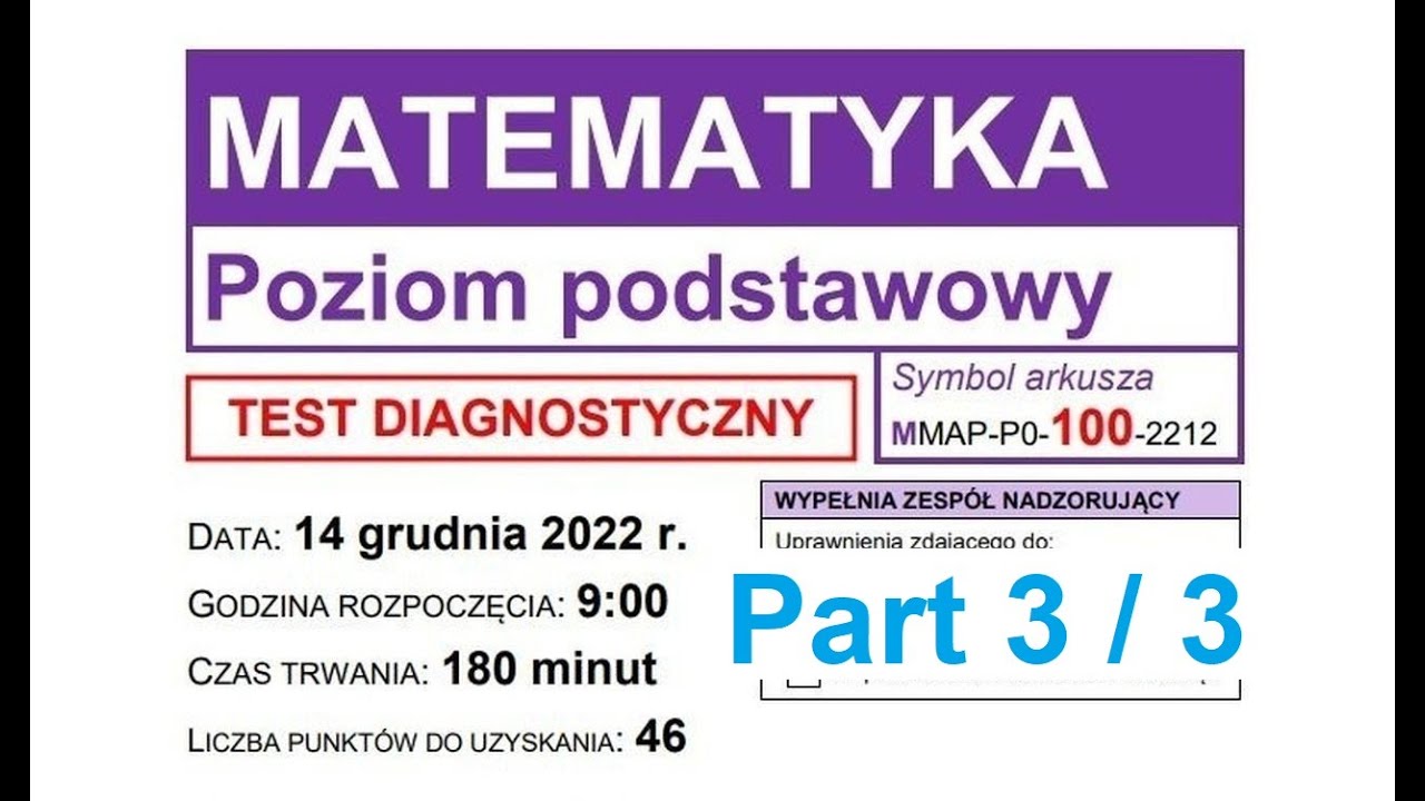 Test Diagnostyczny Matematyka Podstawowa 14.12.2022 Część 3 z 3 - YouTube Test Diagnostyczny Z Matematyki Klasa 8 Nowa Era