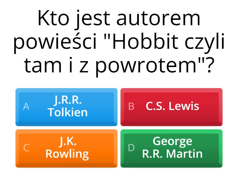Test "Hobbit, czyli tam i z powrotem" - Quiz Test Sprawdzający Dla 6 Klasy Hobbit Tam Iz Powrotem Pdf
