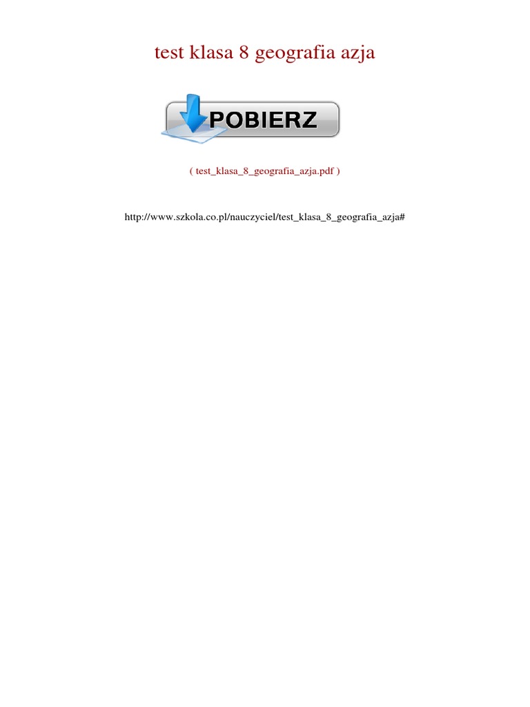 Test Klasa 8 Geografia Azja | PDF Test Geografia Klasa 8 Azja