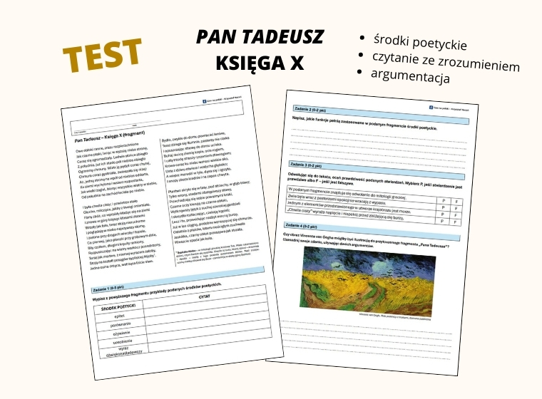 Test – "Pan Tadeusz" (fragment księgi X) • Złoty nauczyciel Test Pan Tadeusz Ksiega 5