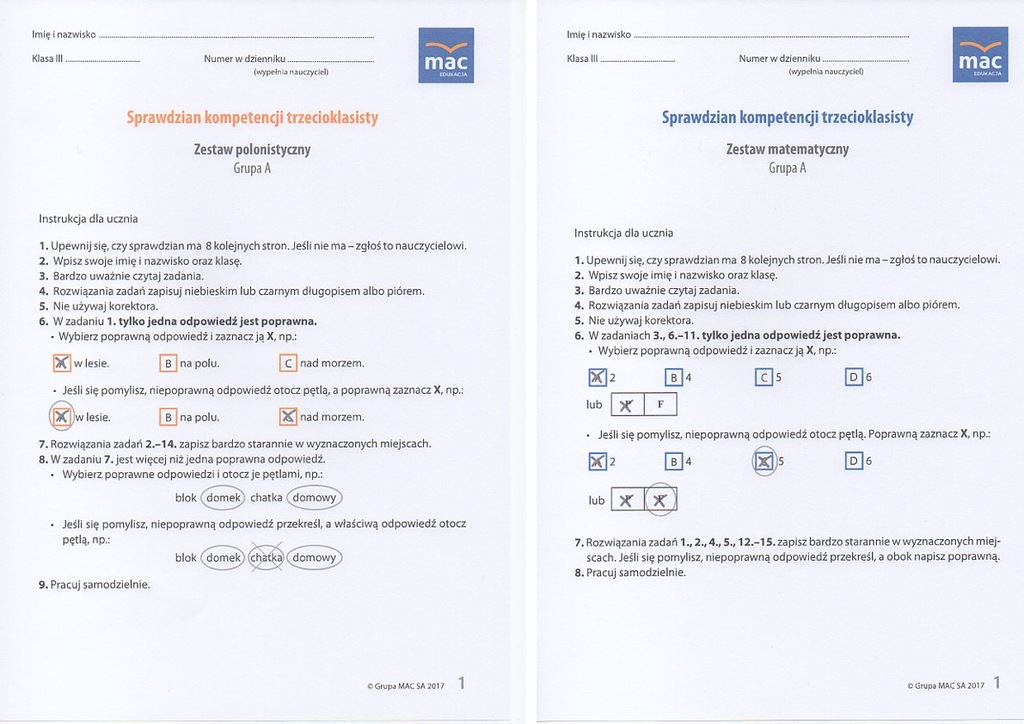 TEST Sprawdzian KOMPETENCJI OMNIBUS 2017 kl 3 - 7162998045 - oficjalne Testy Kompetencji Dla Klasy 1 Szkoły Podstawowej Do Wydrukowania