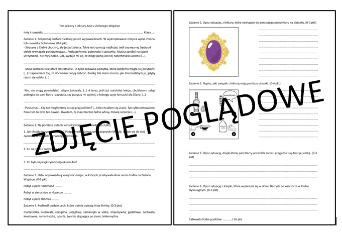 Test Ania Z Zielonego Wzgorza