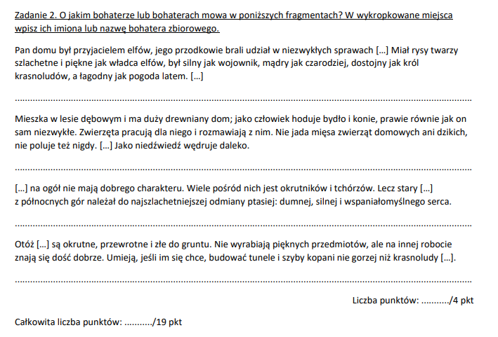 Test wiedzy z lektury Hobbit, czyli tam i z powrotem • Złoty nauczyciel Sprawdzian Hobbit Czyli Tam Iz Powrotem