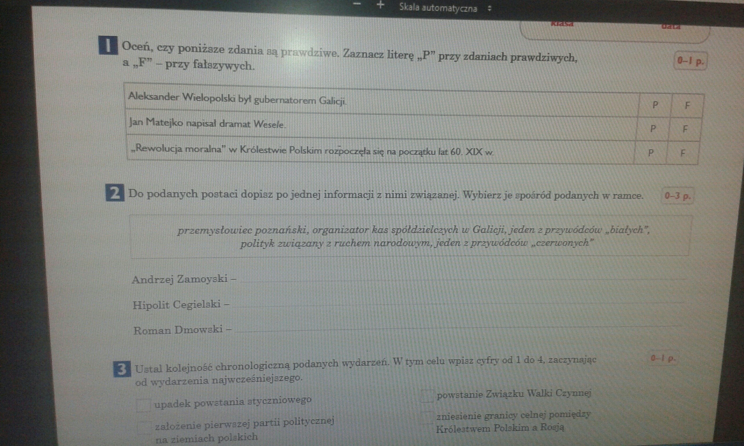 Test Z Historii Kl 7 Dzial 1