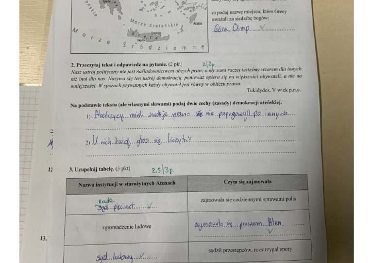 Sprawdzian Klasa 5 Historia Dzial 2 Starozytna Grecja