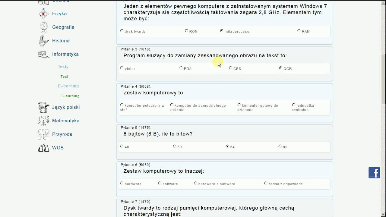 Test z informatyki - YouTube Test Migra Odpowiedzi Klasa 7