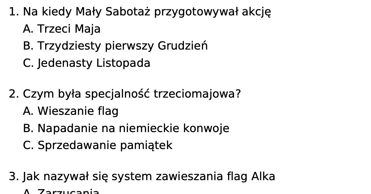 Kamienie Na Szaniec Sprawdzian