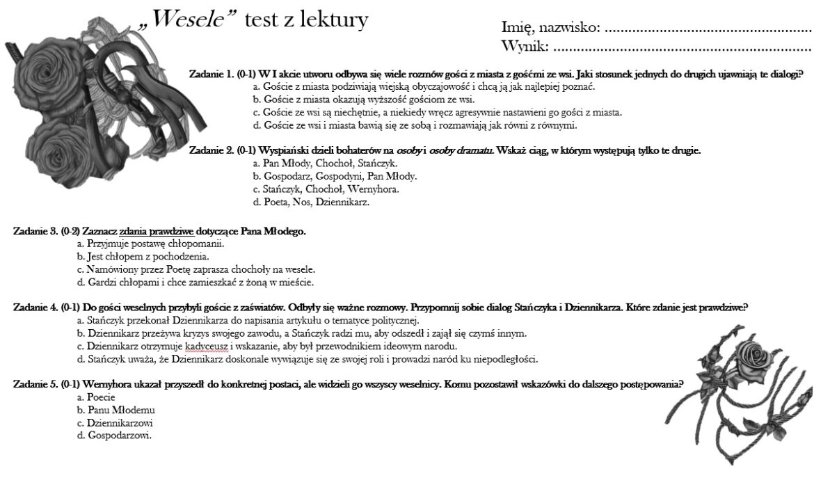 Test Z Wesela Z Odpowiedziami
