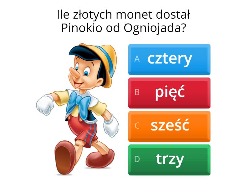 Test ze znajomości lektury "Pinokio" - Natalia Grabowska, klasa 4 g. - Quiz Test Z Lektury Pinokio Klasa 4