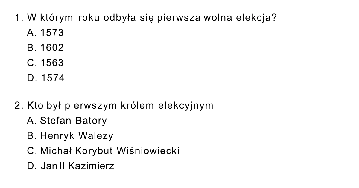 Sprawdzian Zloty Wiek Polski Klc