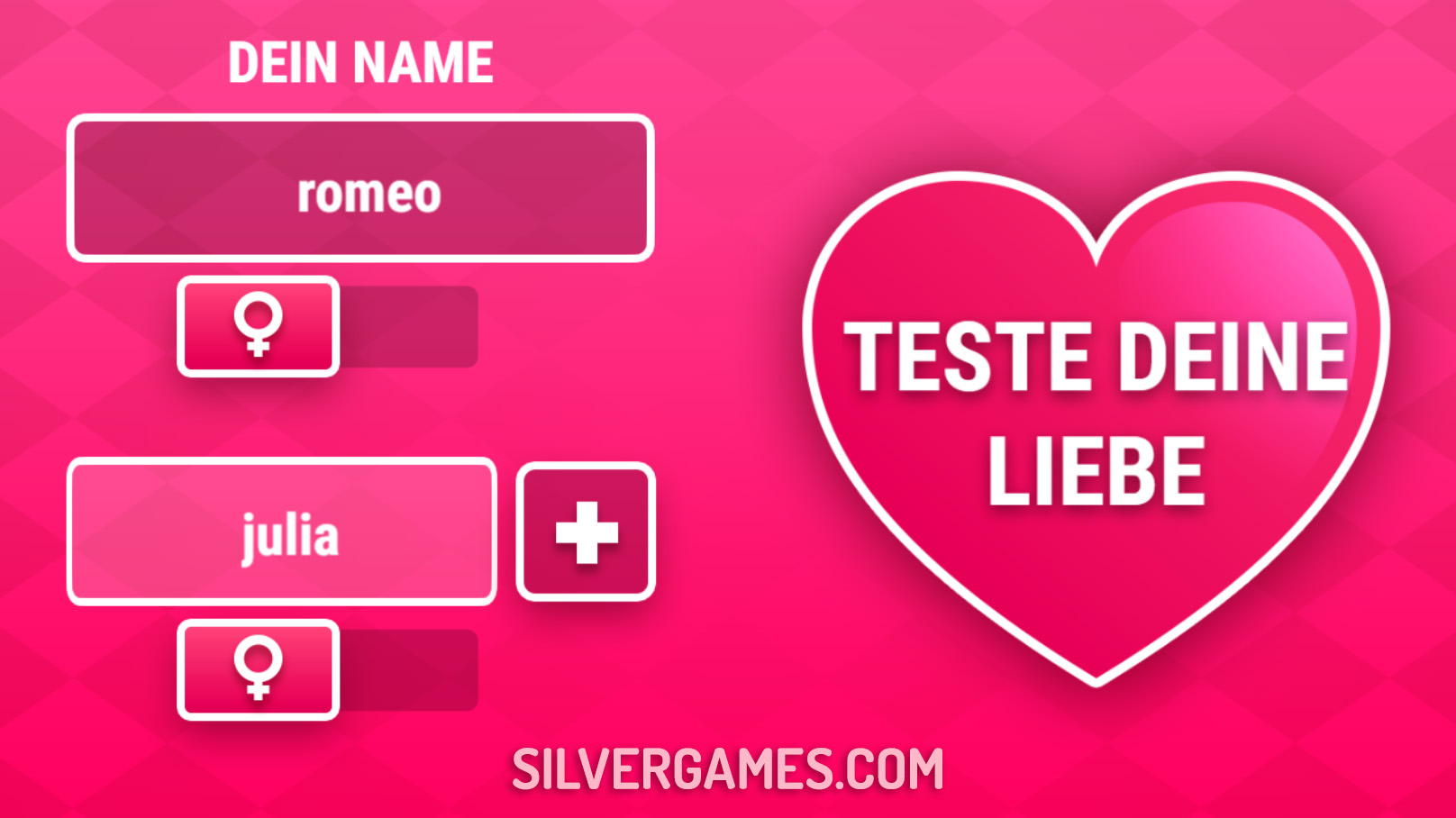 Tester Miłości: Imiona - Graj Online na SilverGames 🕹️ Quiz O Milosci Na Imiona