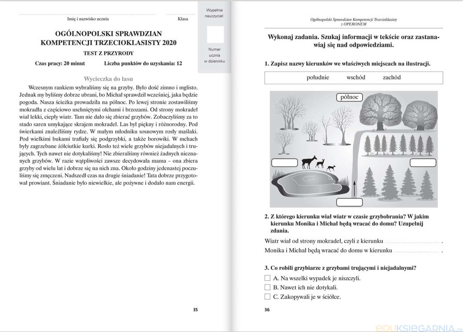 Testy 3-klasisty. Ćwiczenia i odpowiedzi - Eduksiegarnia.pl Sprawdzian Klasa 3