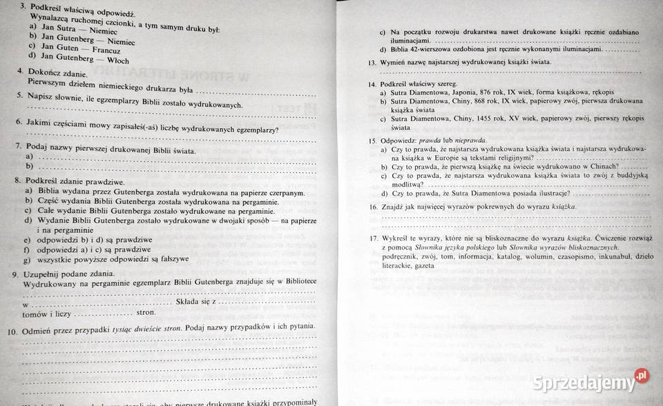 Testy kompetencji z języka polskiego dla kandydatów do LO Chełm Testy Z Jezyka Polskiego Klasa 4