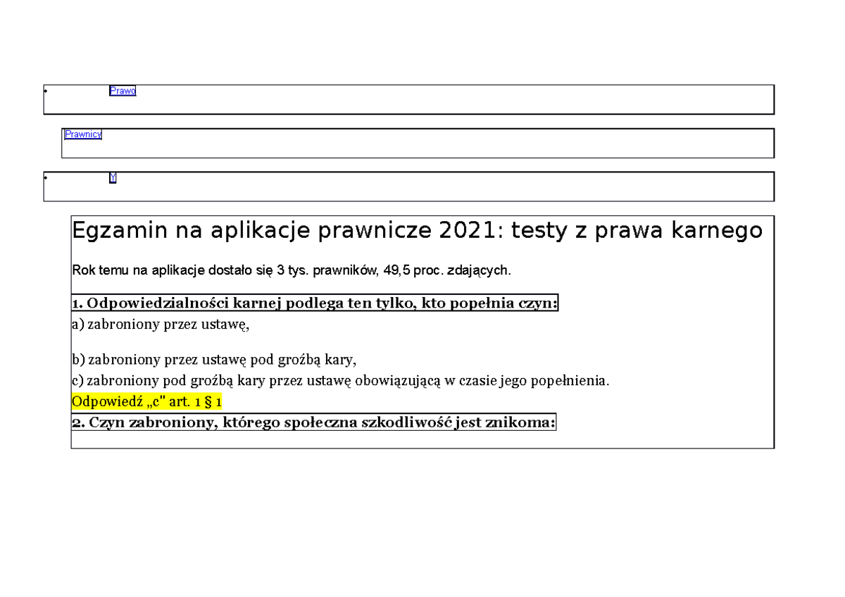 Prawo Cywilne Testy Z Odpowiedziami