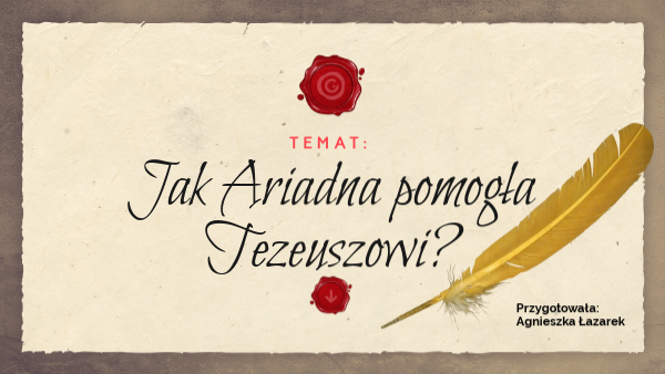 Tezeusz i Ariadna | Genially Tezeusz I Ariadna Karta Pracy