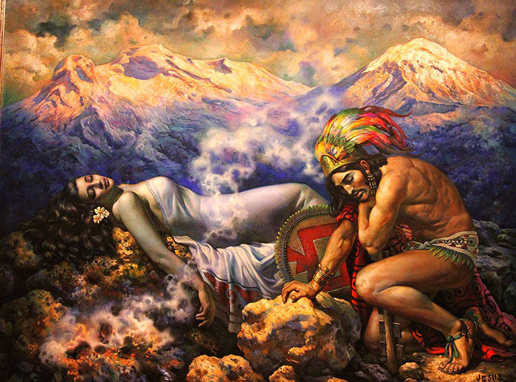 La Leyenda De Los Volcanes Painting