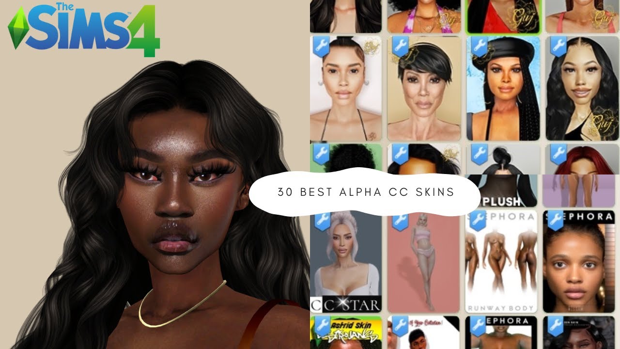 THE SIMS 4| 30 BEST ALPHA CC SKINS| CC FOLDER - YouTube Alpha Cc Sims 4 Pack