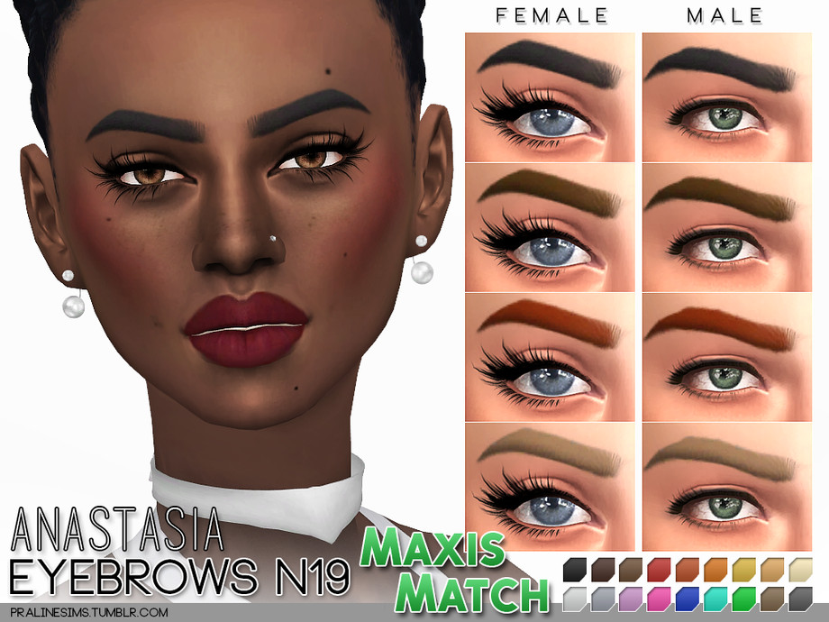 The Sims Resource | Maxis Match Eyebrow Pack N02 Sims 4 Maxis Match Eyebrows