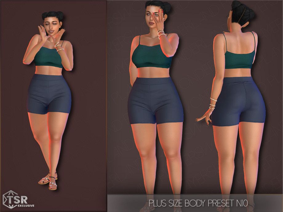 The Sims Resource - Plus Size Body Preset N10 in 2024 | Sims 4 body Plus Size Sims 4 Cc