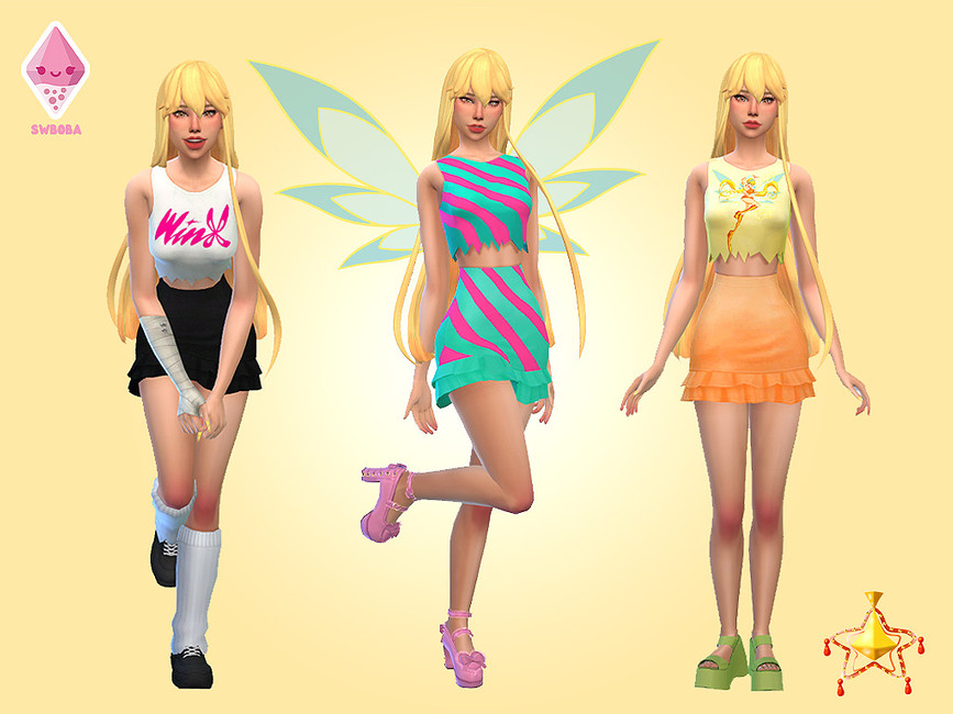 The Sims Resource - WINX Club (SKIRT ONLY) The Sims 4 Winx Clothes